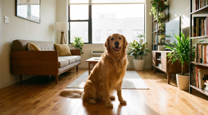 Dog in a pet-friendly Detroit rental home