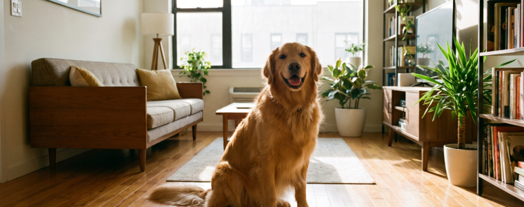 Dog in a pet-friendly Detroit rental home